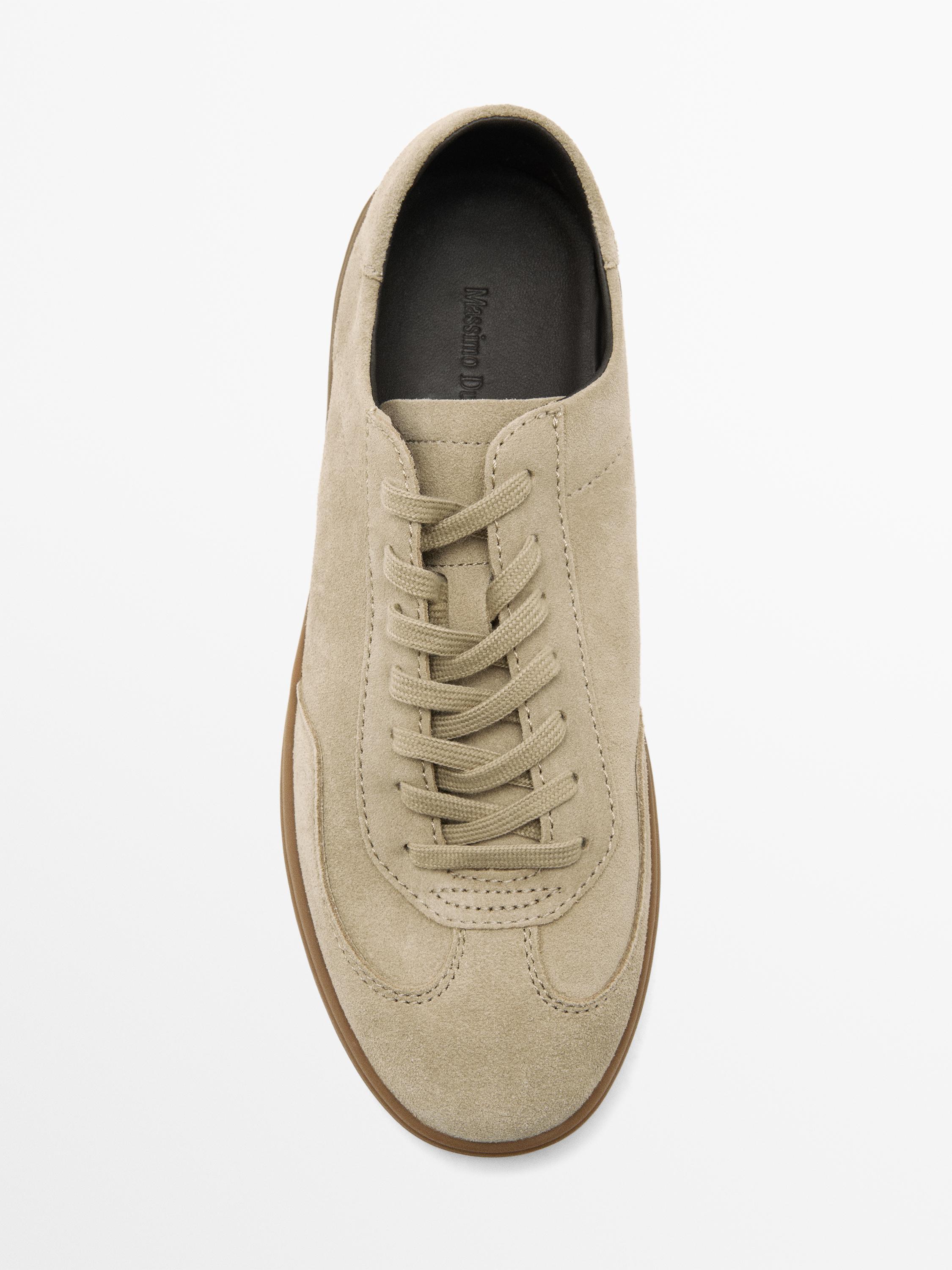 Tennis en cuir croûte de